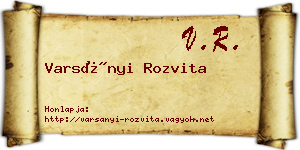 Varsányi Rozvita névjegykártya